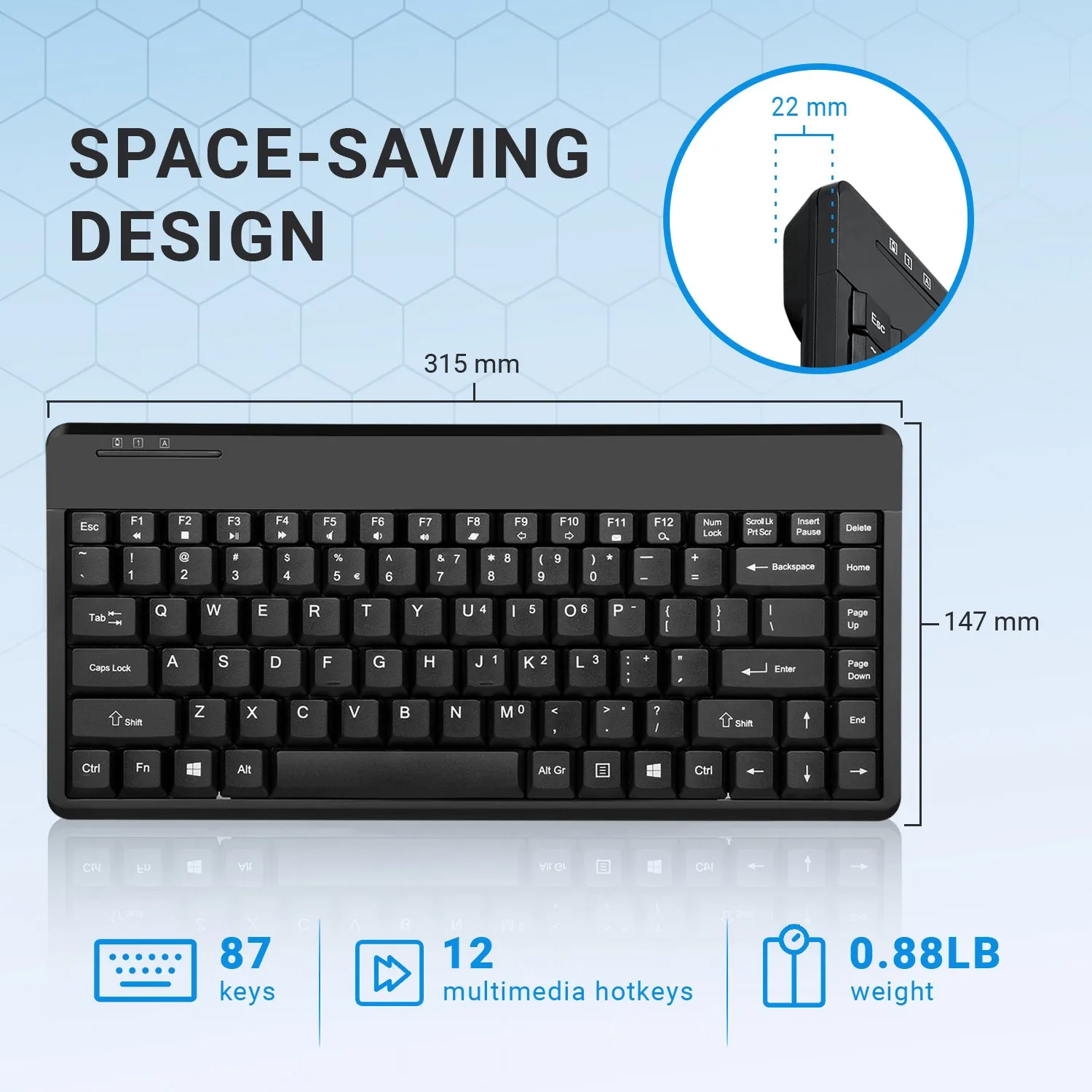 PERIBOARD-609 - Wireless Mini Keyboard 75%