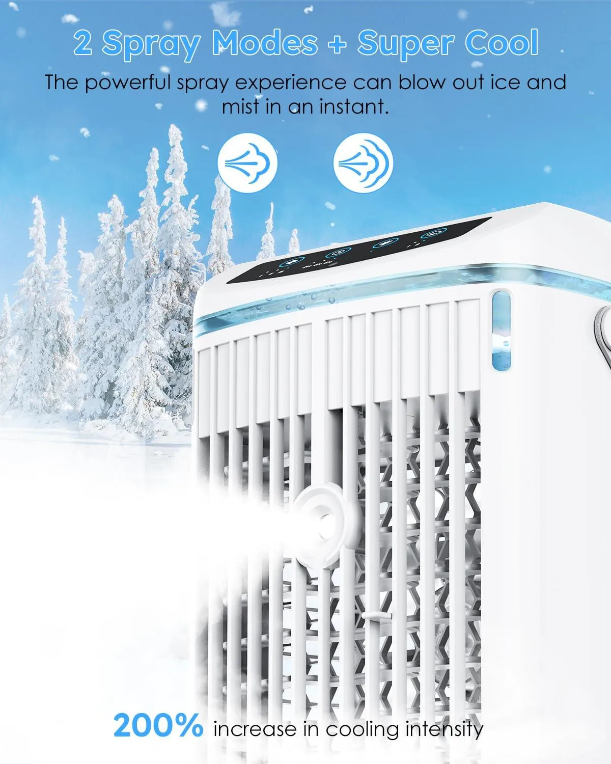 Portable Air Conditioner, Mini Air Conditioner Cooler Fan with 3 Fan Speeds