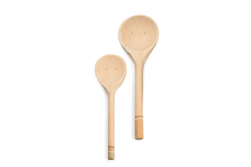 Set of 2 Wood Mixing Spoons