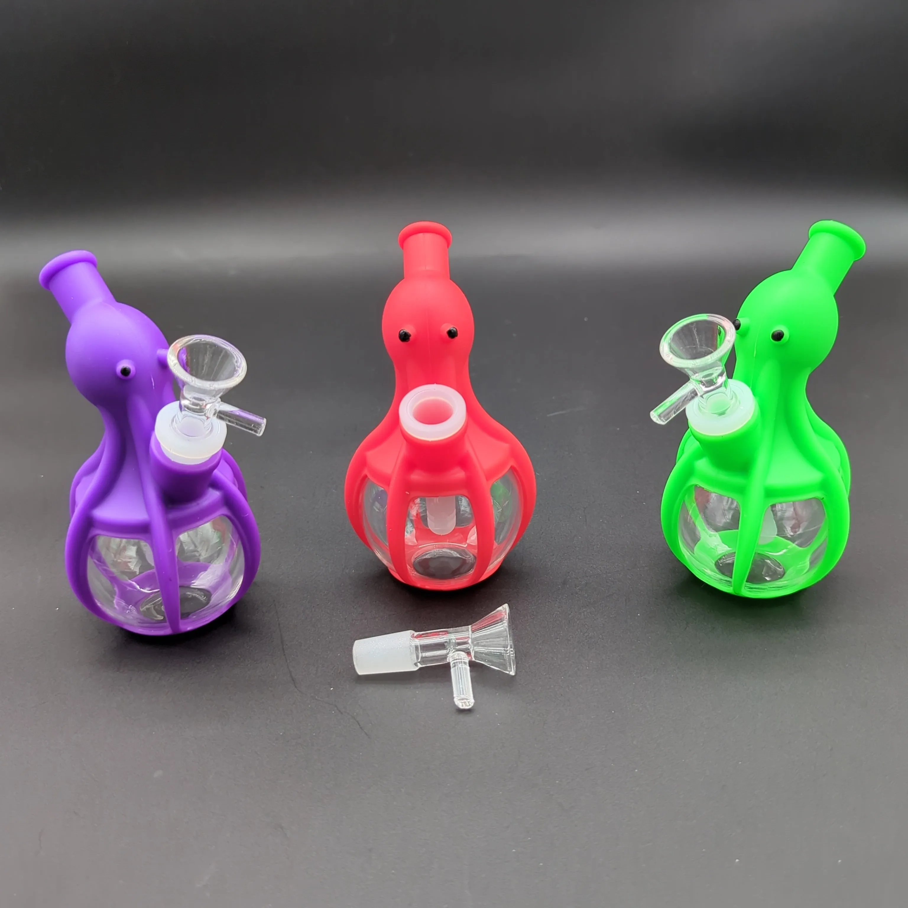 Silicone Wrapped Glass Octopus Bong