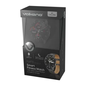 Volkano Fit Forte Series Smart Watch with Leather Strap