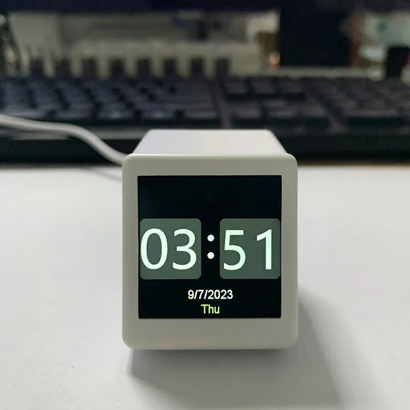 Wi-Fi Enabled Desktop Smart Mini Digital Weather Clock- Type C Plugged-in