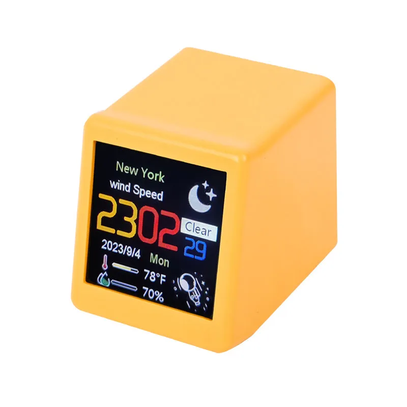 Wi-Fi Enabled Desktop Smart Mini Digital Weather Clock- Type C Plugged-in