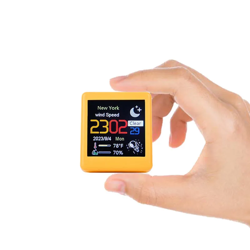 Wi-Fi Enabled Desktop Smart Mini Digital Weather Clock- Type C Plugged-in