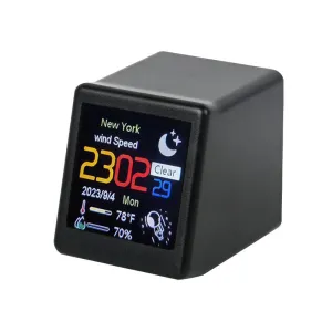 Wi-Fi Enabled Desktop Smart Mini Digital Weather Clock- Type C Plugged-in