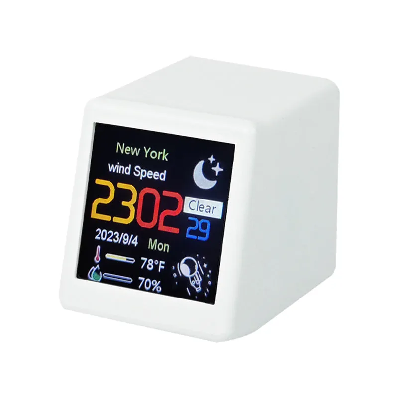 Wi-Fi Enabled Desktop Smart Mini Digital Weather Clock- Type C Plugged-in